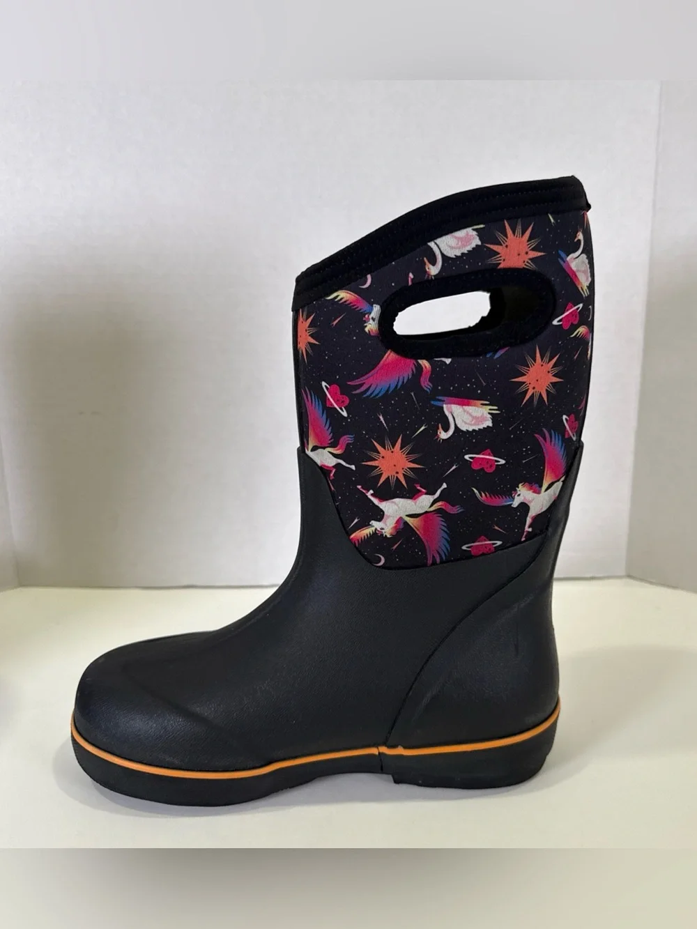 Bogs Kids Classic II S-PEG Pegasus Black Waterproof High Boots Youth Size 3